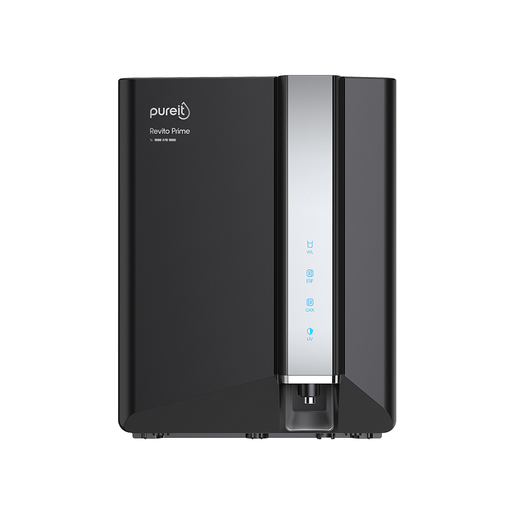 Pureit Revito Prime Mineral RO+MF+UV Water Purifier with DURAViva™ Technology (Black)